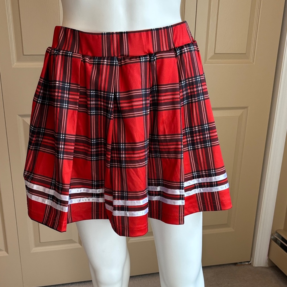 AVID LOVE pleated plaid miniskirt